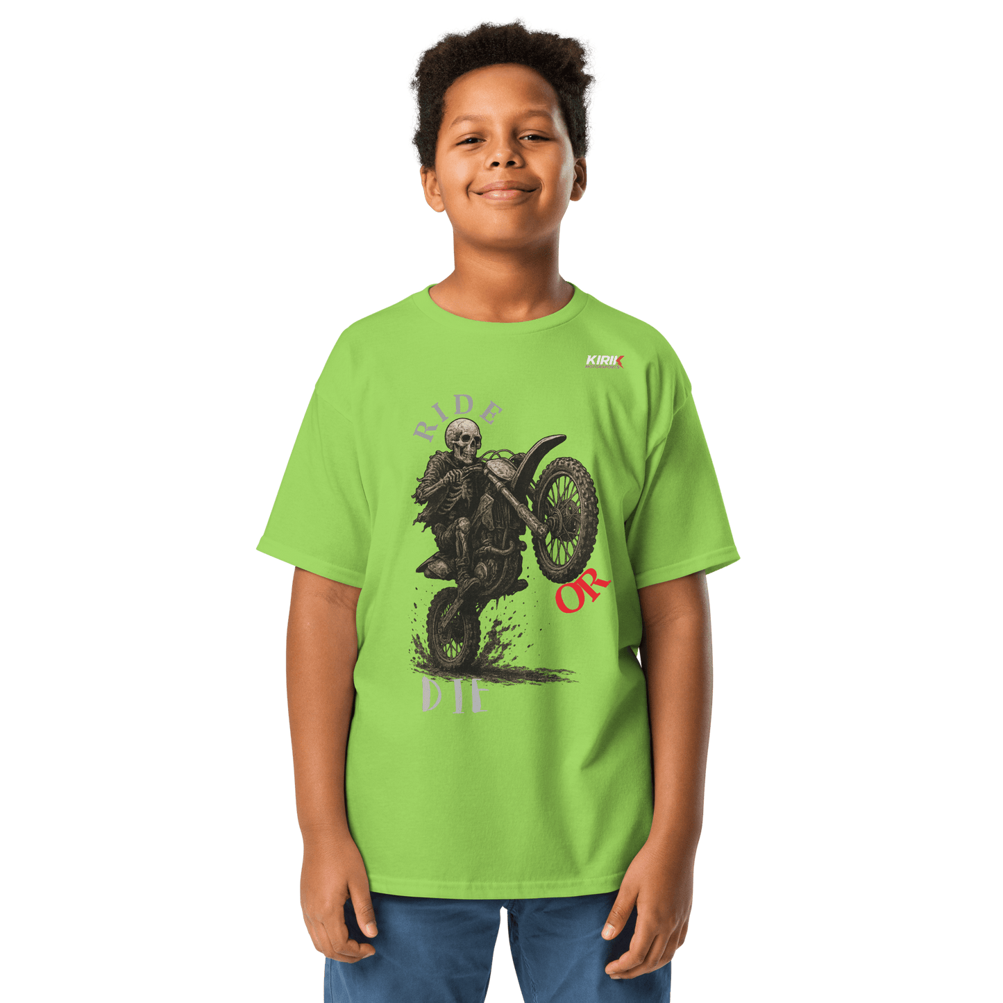 Youth ride tee Lime - Kirik Motorsports
