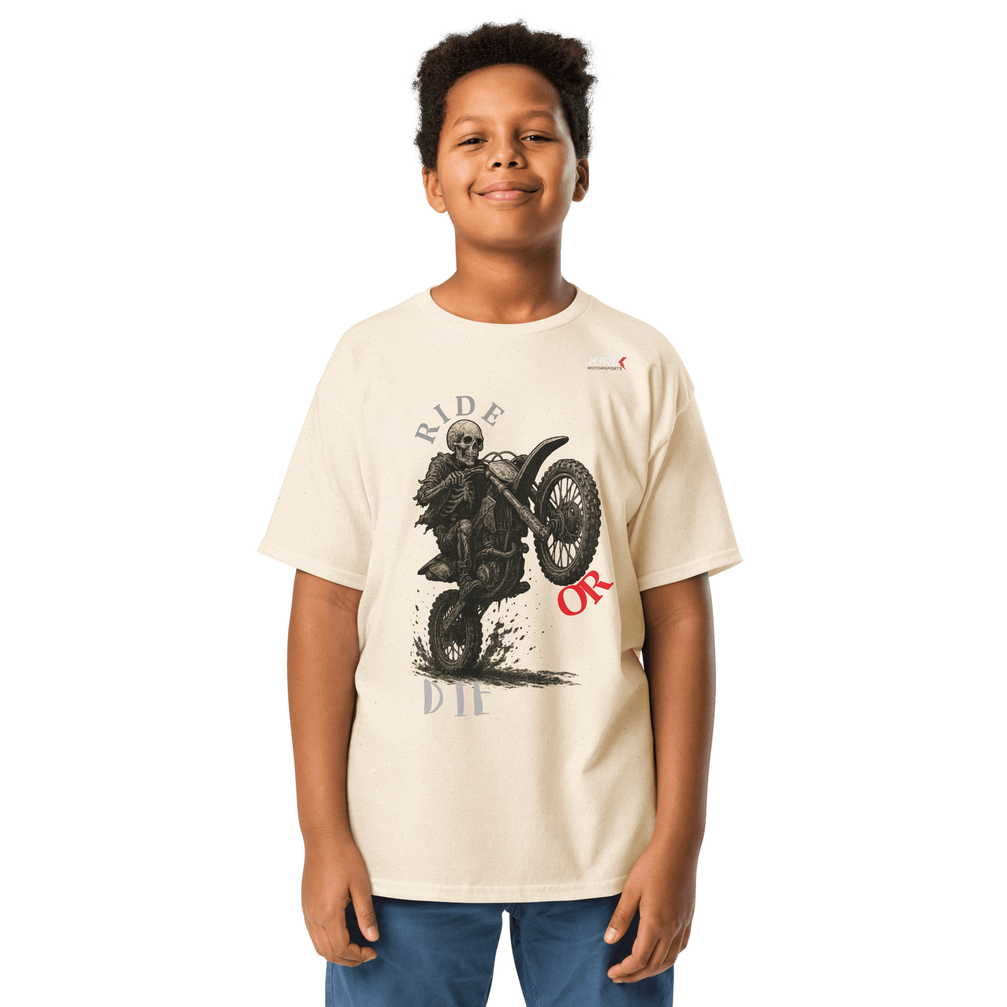 Youth ride tee Natural - Kirik Motorsports