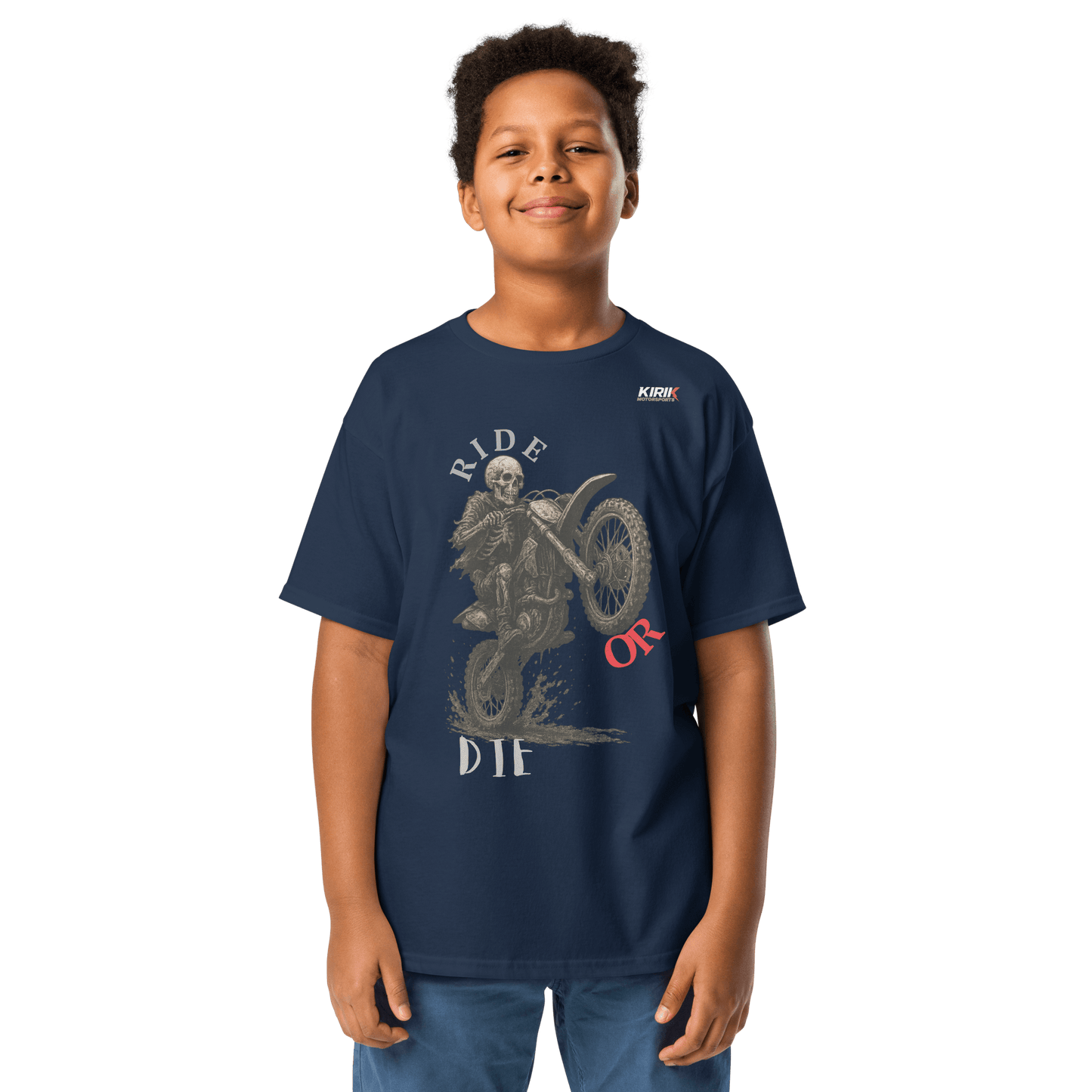 Youth ride tee Navy - Kirik Motorsports