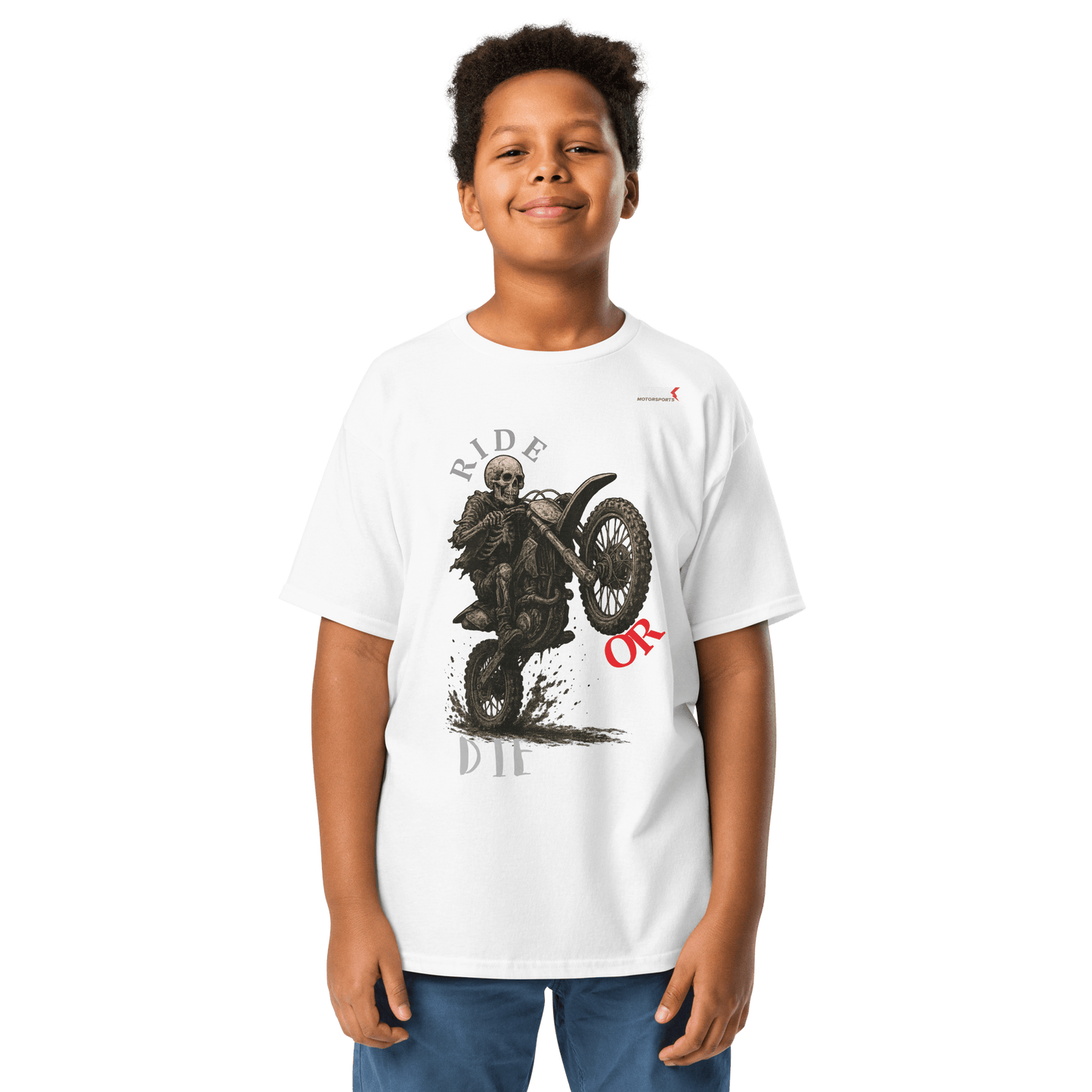 Youth ride tee White - Kirik Motorsports