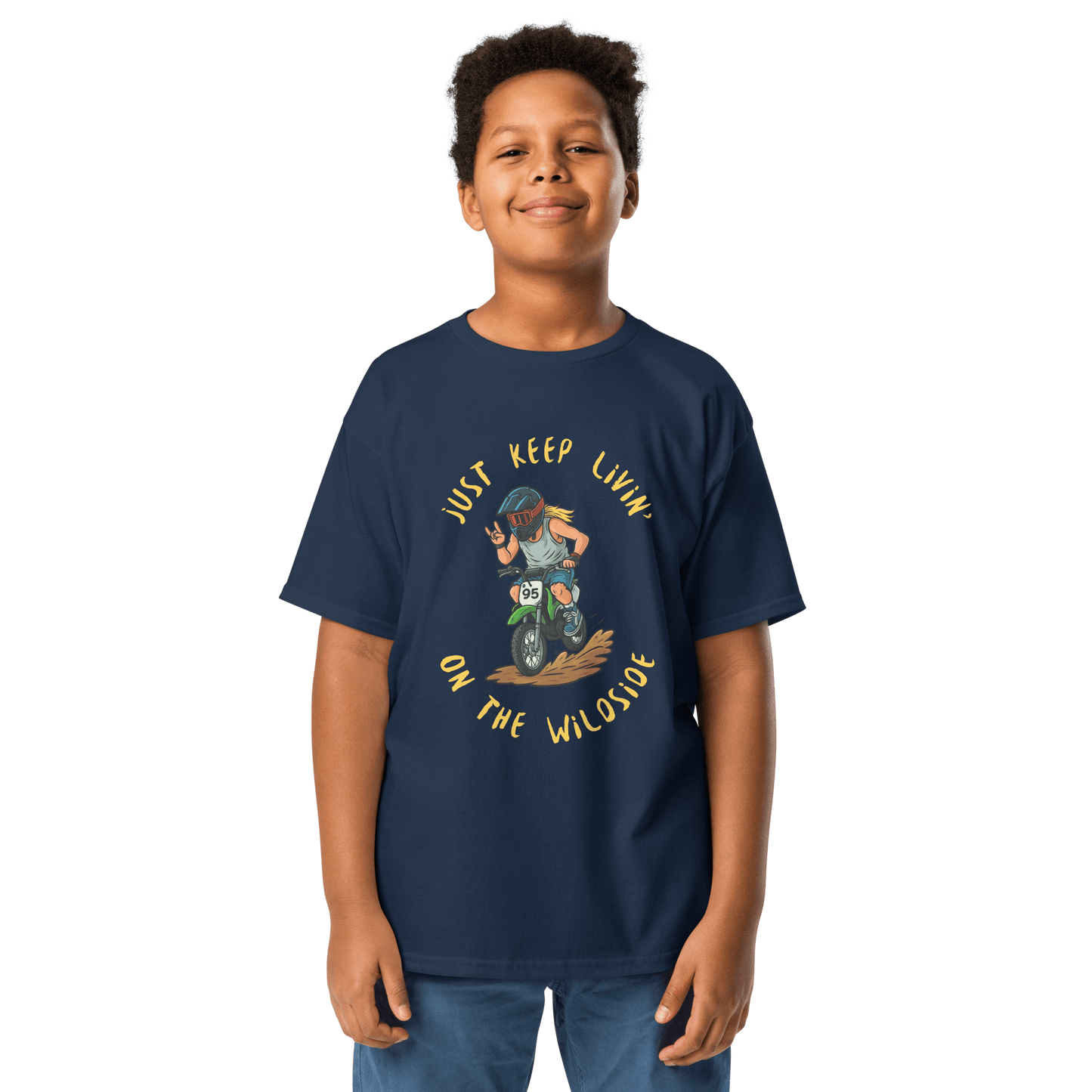 Youth wildside tee Navy - Kirik Motorsports
